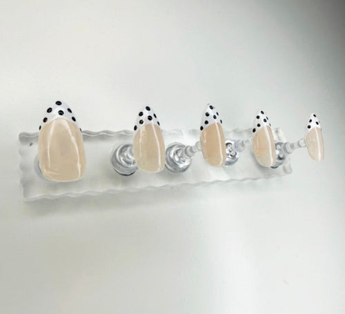 Black & White Polka Dot Nails