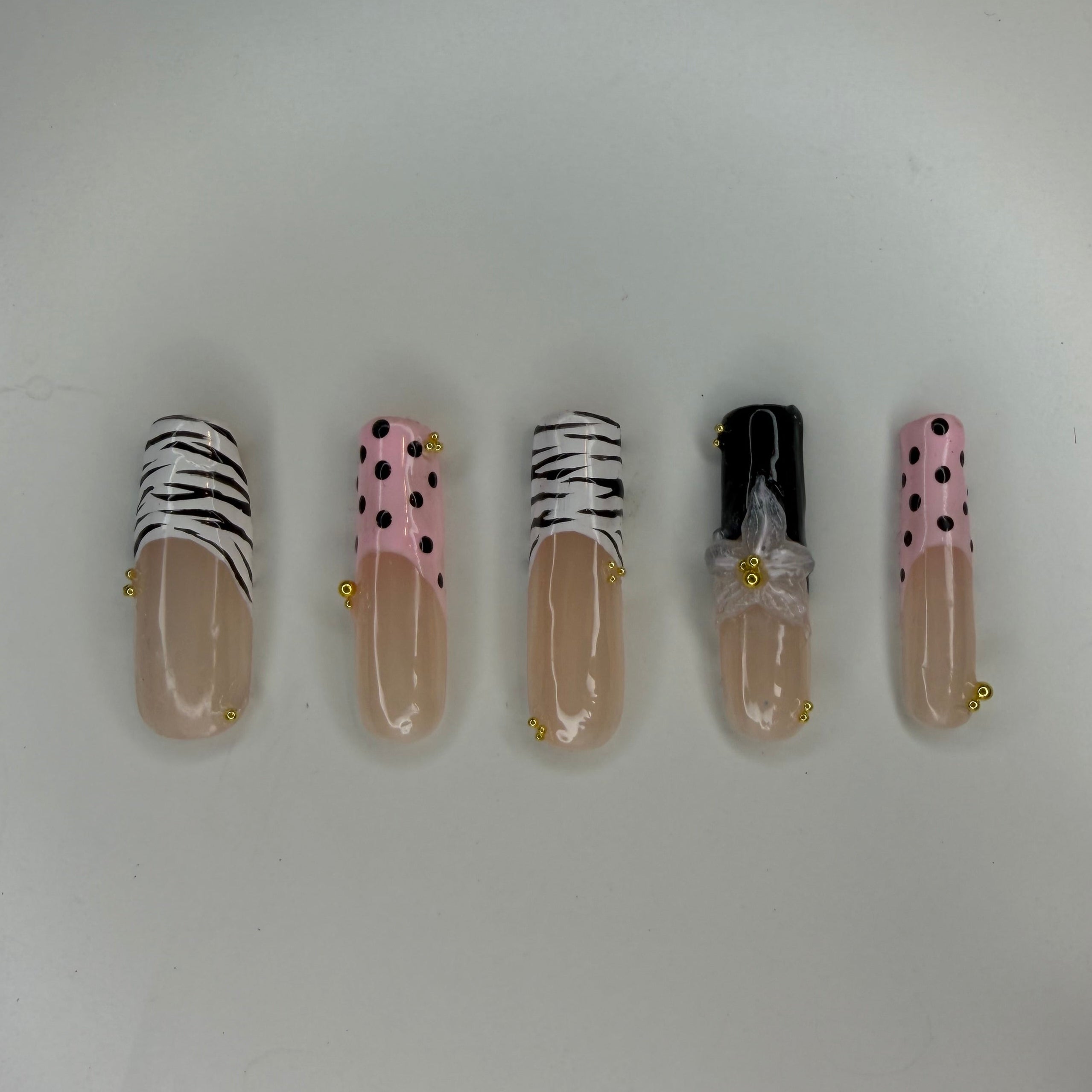 Pink Safari Chic Nails