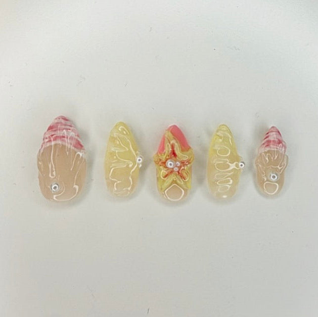 Pink Shell Nails