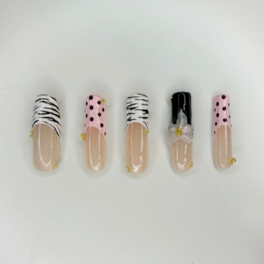 Pink Safari Chic Nails