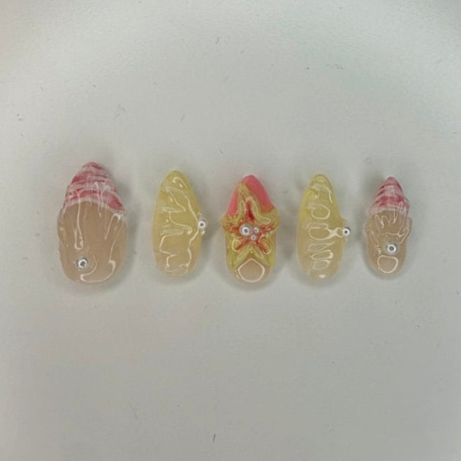 Pink Shell Nails