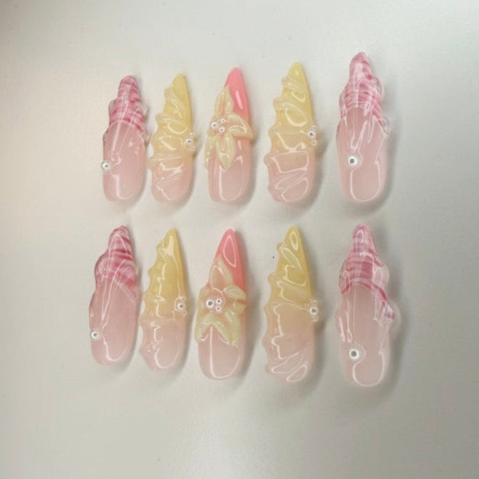 Pink Shell Nails