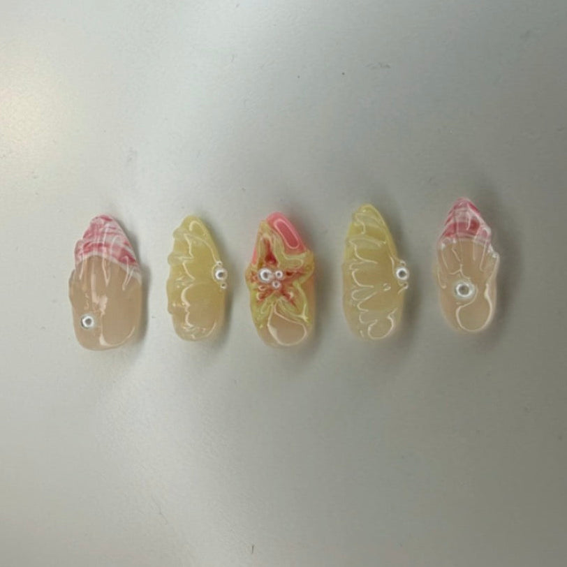 Pink Shell Nails